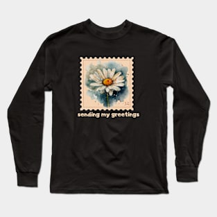 Daisies Flora Positive Retro Vintage Minimalist Flower Long Sleeve T-Shirt